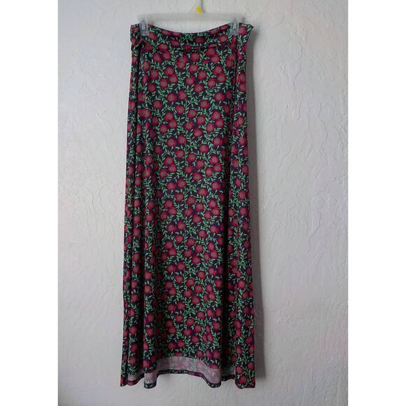 LulaRoe Floral Maxi Skirt A-Line Stretch Purple Green Pink Women size Medium - Picture 1 of 5